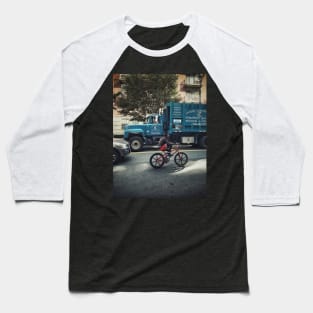 Harlem Biker Kid Manhattan Street New York City Baseball T-Shirt